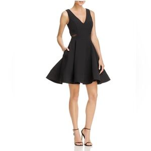 Aqua Formal Black V-Neck Party & Cocktail Dress